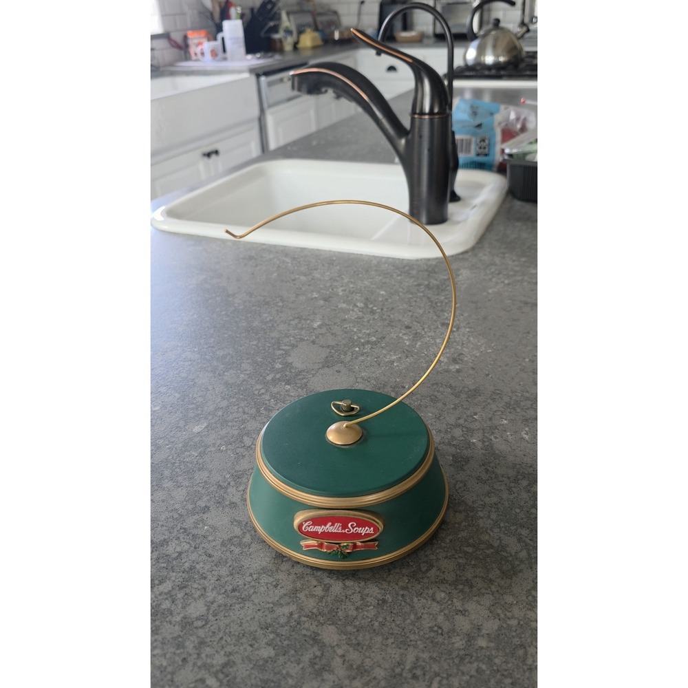 Vintage Campbell Soup Ornament Display Electronic Music Box Stand!
